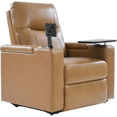 Lothaire Genuine Leather Recliner In Camel