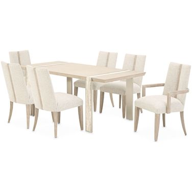 Lotus Bay Narrow Rectangular Dining Room Set In Sand