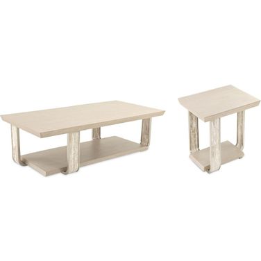 Lotus Bay Rectangular Occasional Table Set In Sand