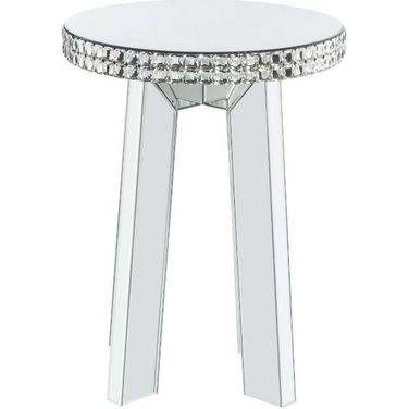 Lotus End Table In Mirrored