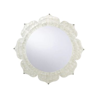 Lotus Flower Mirror In White and Cream