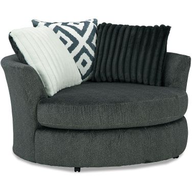 Loughlin Swivel Chair In Gun Metal