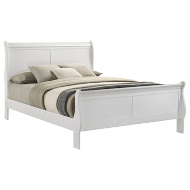 Louis Philippe 47 Inch Full Sleigh Panel Bed In White