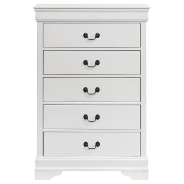 Louis Philippe 5-Drawer Bedroom Chest In White