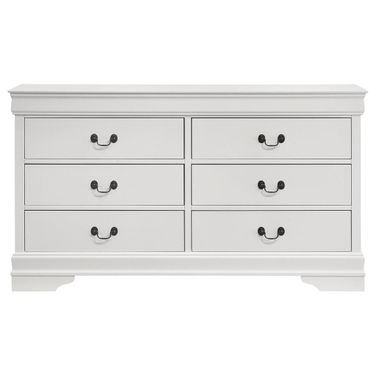 Louis Philippe 6-Drawer Dresser In White
