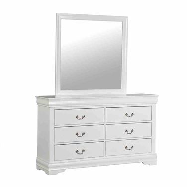 Louis Philippe Mirror In White