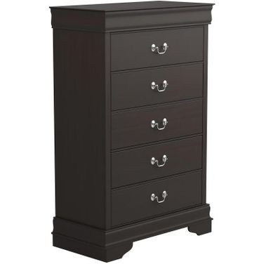 Louis Philippe 5-drawer Chest with Silver Bails Cappuccino