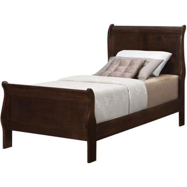 Louis Philippe Twin Panel Sleigh Bed Cappuccino