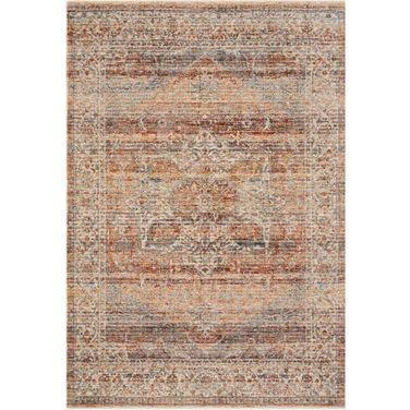 Lourdes Tangerine/Ocean 2'8" x 2'8" Rug