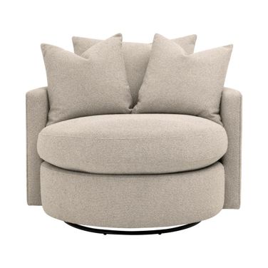 Lourne Petite Swivel Sofa Chair In Gellar Jute