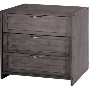 Louver Low Loft 3 Dr Chest Antique Grey
