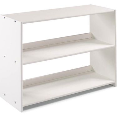 Louver Low Loft Bookcase White