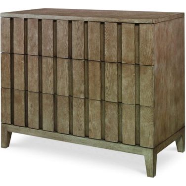 Louvered Drawer Chest In Timber Grey