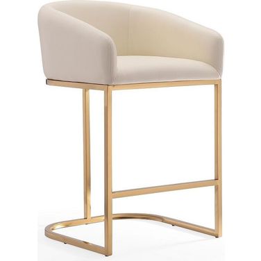 Louvre Counter Stool in Cream and Titanium Gold