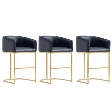 Louvre Counter Stool Set of 3 In Black
