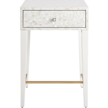 Love Joy Bliss White Lacquer Bedside Table