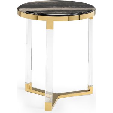 Lovelock Side Table In Black and Gold