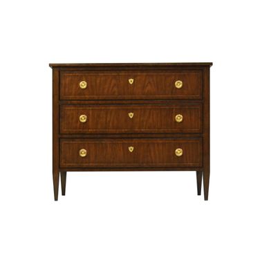 Low Chest Of Drawers In Brown and Brass