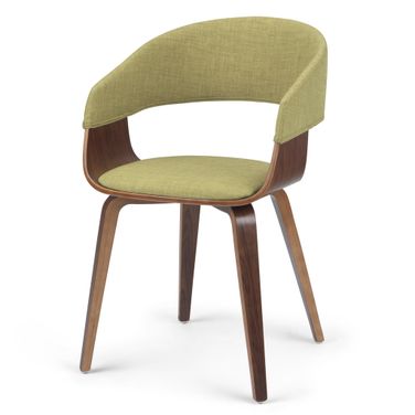 Lowell Linen Look Fabric Bentwood Dining Chair In Acid Green