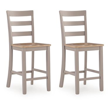 Loyander Counter Height Barstool Set of 2 In Natural and Gray