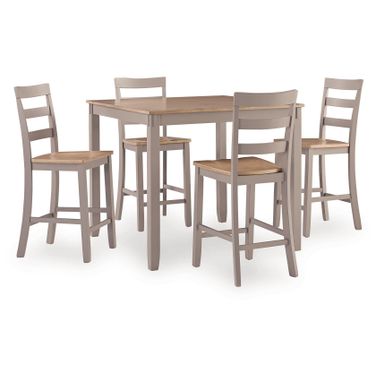 Loyander Counter Height Dining Room Set In Natural and Gray
