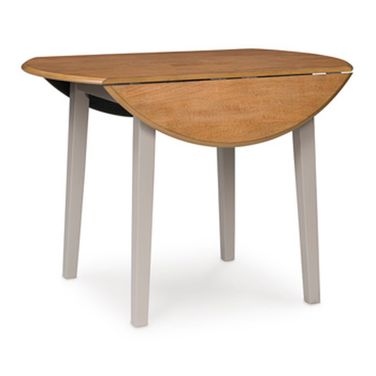 Loyander Round Dining Drop Leaf Table In Natural and Gray