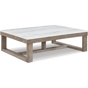 Loyaska Brown And Ivory Rectangular Cocktail Table