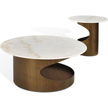 LP 469E Coffee Table In Walnut and White