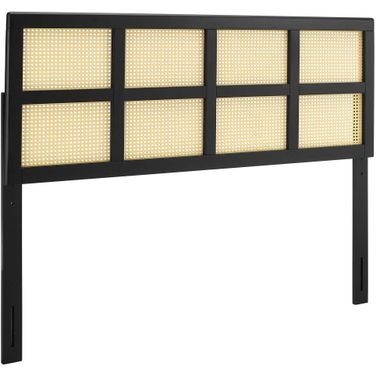 Luana Cane Queen Headboard In Black