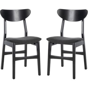 Lucca Black and Black Retro Dining Chair Set of 2