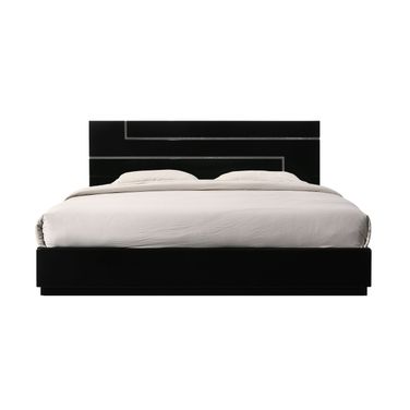 Lucca Black Lacquer Full Platform Bed