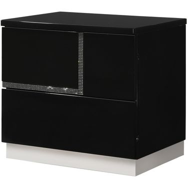 Lucca Black Lacquer LAF Nightstand
