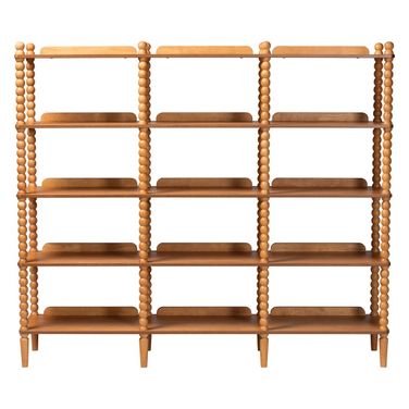 Lucera Bobbin 5-Tier Display Shelf In Oak Brown