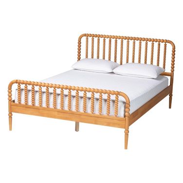 Lucera Bobbin Queen Platform Bed In Oak Brown