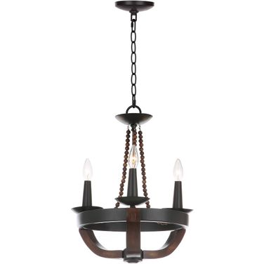 Lucero Black 17.5 Inch Adjustable Chandelier