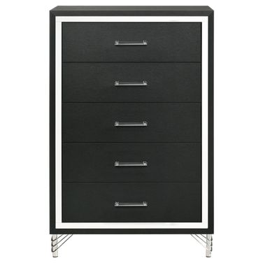 Lucia 5-Drawer Bedroom Chest of Drawers In Black
