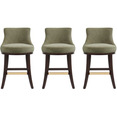 Lucia Counter Stool Set of 3 In Leaf Green