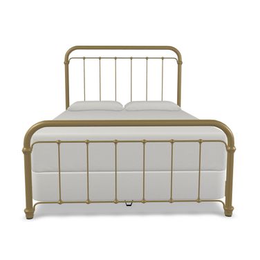 Lucia Queen Complete Bed with Metal Profile In Milky Gold