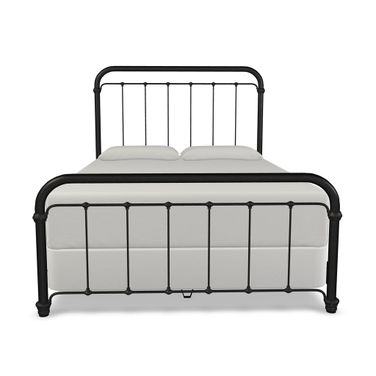 Lucia Queen Complete Bed with Metal Profile In Weathered Iron