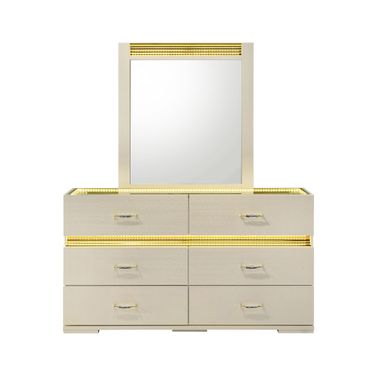 Lucida Dresser with LED In Beige