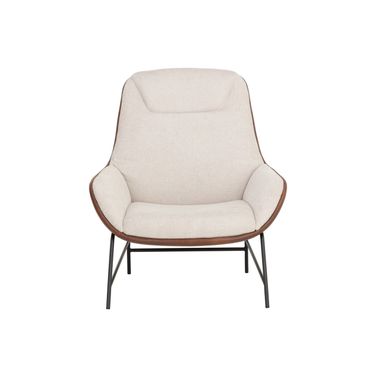 Lucier Lounge Chair In Belfast Oatmeal and Bravo Cognac