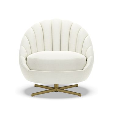 Lucille Swivel Chair with Brass Base