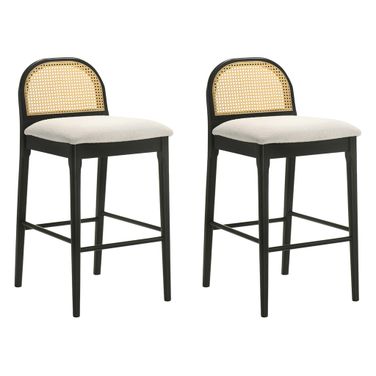 Lucio Bar Height Bar Stool Set of 2 In Black and White