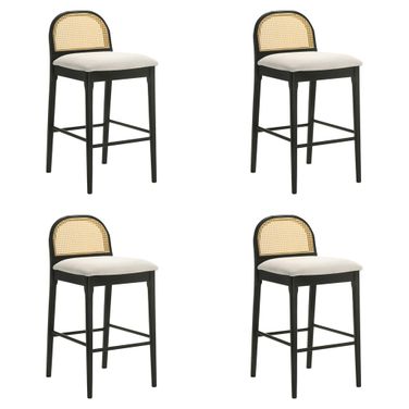 Lucio Bar Height Bar Stool Set of 4 In Black and White