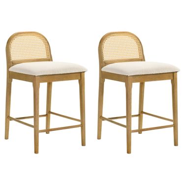 Lucio Counter Height Bar Stool Set of 2 In Amber Glow and White