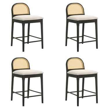 Lucio Counter Height Bar Stool Set of 4 In Black and White