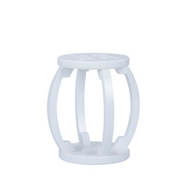 Lucite Garden Stool In White and Cream