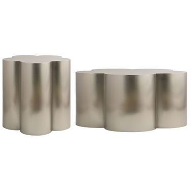 Lucky Iron Occasional Table Set In Silver