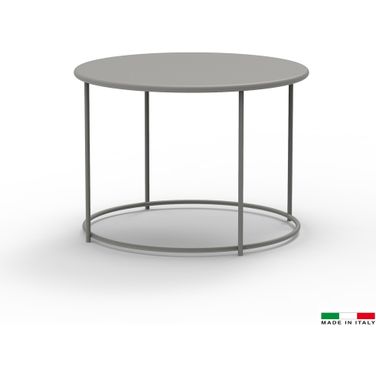 Lucy 24 Inch Round Coffee Table In Mud Grey