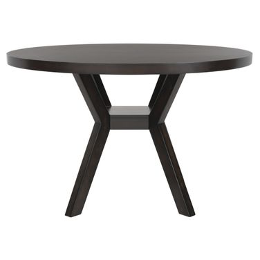 Luis Round Wood Dining Table In Dark Brown